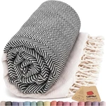 Bazaar Anatolia Turkish Beach Towel 100% Cotton Bath Towels 71x39", Black. Fixed Price $33.96.