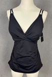 Lauren Ralph Beach Club Double Strap Twist Underwire Camikini 12 Blk Nwts. Fixed Price $41.99.