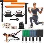 Portable 3-section Pilates Bar Kit W/ Resistance Bands 20-60lb Full Body. Fixed Price $44.99.