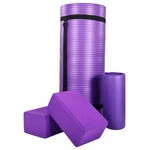 Balancefrom 71"x24" Anti Tear Yoga Mat W/strap, Knee Pad & Blocks,purple (used). Fixed Price $20.77.