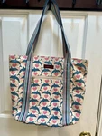 Bungalow 360 Striped Handle Tote Dolphin Heart Print Girlcore Ocean Coastal. Fixed Price $24.99.