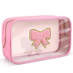 Kacctyen Pink Bow Clear Makeup Bag Coquette Travel Toiletry Preppy C.... Fixed Price $16.32.