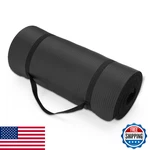 Amazon Basics 1" Extra Thick Workout Exercise Yoga Mat W/ Strap, 74x24", Black. Fixed Price $55.96.