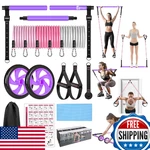 Bbtops Pilates Bar Kit With Resistance Bands, Exercise Bar, Ab Roller, Home Gym. Fixed Price $64.95.