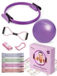Ttolbi Pilates Equipment - 10-in-1 Ring And Ball Set Home Purple. Fixed Price $42.99.