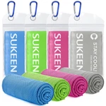 Sukeen 4 Pack Cooling Towels (40"x12"), 40" X 12", Blue/grey/green/pink. Fixed Price $35.78.