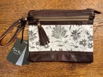 Myra Bag Wristlet Upcycled Western Boho Canvas Leather Tassel New With Tags. Fixed Price $27.00.