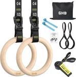 Ghb Gymnastic Rings Wooden Gym 1.25" Olympic Adjustable Straps Pull. Fixed Price $44.80.