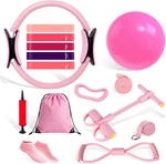 Pilates Kit For Women, 15-piece Ultimate Set With Pink Ring, Bal. Fixed Price $35.99.