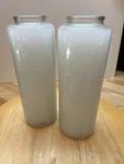 Pair Of Cathedral Candle Co 8" Sanctuary Light Candles - Clear Glass With Cross. Fixed Price $32.95.