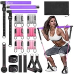 Pilates Bar Kit W/ 3-section Pole, Stackable Resistance Bands - Full Body Workou. Fixed Price $61.18.