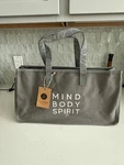 Santa Barbara Design Studio Mind Body Spirit Canvas Tote Bag 20x11x6 Gray With H. Fixed Price $25.00.