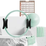 Physkcal Pilates Ring Set, 15-inch Magic Circle With 1x Core Ball, Soft Mint. Fixed Price $49.90.