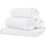 Homexcel 4 Pack Premium Waffle Gym Towels, Ultra Soft 15 X 25 Inch, White. Fixed Price $16.59.