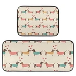 Kigai Kitchen Rugs 2 Piece Waterproof Non Slip Mat Dachshund Dogs Pat.... Fixed Price $35.66.