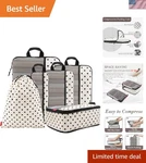 6 Pack Polka Dot Compression Packing Cubes - Ultralight Expandable Organizer. Fixed Price $30.39.