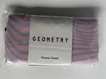 Geometry Pink & Blue Striped Absorbent Fitness Gym Towel 16"x30" Fabfitfun Nip. Fixed Price $13.64.