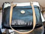 Giani Bernini Women Pebbled Tote Bag Black Ivory Silver. Fixed Price $38.48.