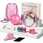 Elarafit Home Pilates Ring And Ball Set For Women With 5 Resistance Pink Mix. Fixed Price $47.91.