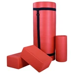 Balancefrom Fitness 71"x24" Anti Tear Yoga Mat W/strap, Knee Pad & Blocks, Red. Fixed Price $48.99.