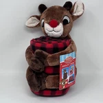 Rudolph The Red-nosed Reindeer Throw Blanket & Hugger Plush Animal Buffalo Plaid. Fixed Price $14.99.
