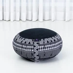 Leewadee Meditation Cushion, Round Zafu Pillow Black/white Thai Batik. Fixed Price $39.00.