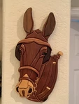 Handcrafted By Don Stott Wood Horse Head Sculpture Figurine Showpiece Wall Decor. Fixed Price $160.00.