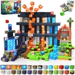 150pcs Magnetic Dinosaur Volcano Castle Set With Light Up Blocks Stem Toy. Fixed Price $60.51.