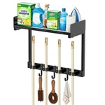Hufand Broom Holder Wall Mount, 15" Large Mop And Organizer Small. Fixed Price $51.75.