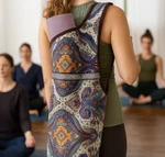 Ewedoos Yoga Mat Bag Blue Red Paisley Large Tote With Lining, Pockets Crossbody. Fixed Price $15.99.