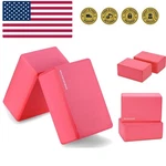 Set Of 2 High Density Yoga Blocks, 9"x6"x4" Each, Pair, Multiple Colors. Fixed Price $22.78.