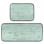 Kigai Kitchen Rugs 2 Piece Waterproof Non Slip Mat Mint Green Wood Bo.... Fixed Price $41.92.