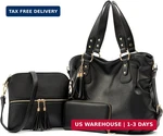 Qiyuer Women 3pcs Tote Handbag & Wallet Set Large Hobo Purse. Fixed Price $53.09.