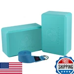 Clever Yoga Blocks 2 Pack With Strap - Lightweight Foam, Sweat Repelling. Fixed Price $43.66.