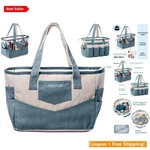 Durable Canvas Craft Tote Bag With 21 Pockets Perfect For Artists & Crafters. Fixed Price $75.95.