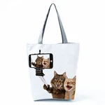 Women Canvas Cat Print Shoulder Tote Handbag Casual Shopping Travel Beach Bag. Fixed Price $14.96.