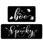 Halloween Spooky Kitchen Rugs Set Of 2, Cute Ghost Bat Non Slip Mats .... Fixed Price $20.72.