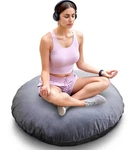 Cheer Collection Extra Large Round Floor Decorative Pillow, 32" X 32"-gray -4227. Fixed Price $48.95.