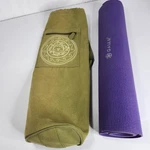 Vtg Gaiam Purple Anti Slip Yoga Mat Green Canvas Carry Bag Pilates Fitness. Fixed Price $29.99.