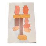 Areaware Fort Standard 10 Solid Oak Balancing Blocks Nib Color Desert. Fixed Price $50.00.
