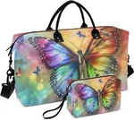 Butterfly Travel Duffle Gym Bag, Rainbow Print 53. Fixed Price $53.78.