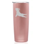 Rose Gold Double Wall Stainless Steel Tumbler Travel Mug French Bulldog Yoga. Fixed Price $26.99.