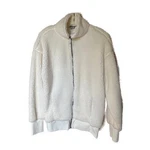 Gaiam Women's White Sherpa Fleece Yoga Jacket Sz L. Fixed Price $34.00.