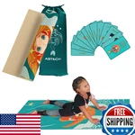 Abtech Kids Yoga Mat Set - Mermaid Design, 12 Cards, Non-slip, Pvc, 60x24". Fixed Price $73.36.
