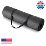 Amazon Basics 1/2" Extra Thick Yoga Exercise Mat With Carrying Strap, Black. Fixed Price $32.90.
