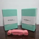 New Jbm Yoga Blocks 2 Pack Mint Green Eva Foam Hd With Pink Strap. Fixed Price $16.99.