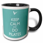 3drose Keep Calm And Do Pilates Mug 11oz Black Two Tone Ceramic Coffee Cup. Fixed Price $11.99.