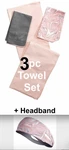 Mission Vaporactive Yoga Towels + Headband 4pc Set Hand Mat Quartz Pink Charcoal. Fixed Price $37.26.