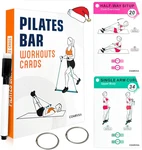 Pilates Bar Workouts For Women-58 Exercise Cards With Stick Work Out Pos. Fixed Price $14.35.