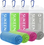 Sukeen 4 Pack Cooling Towels (40"x12"), Neck Wraps, Ice Towel, Soft Brea. Fixed Price $23.40.